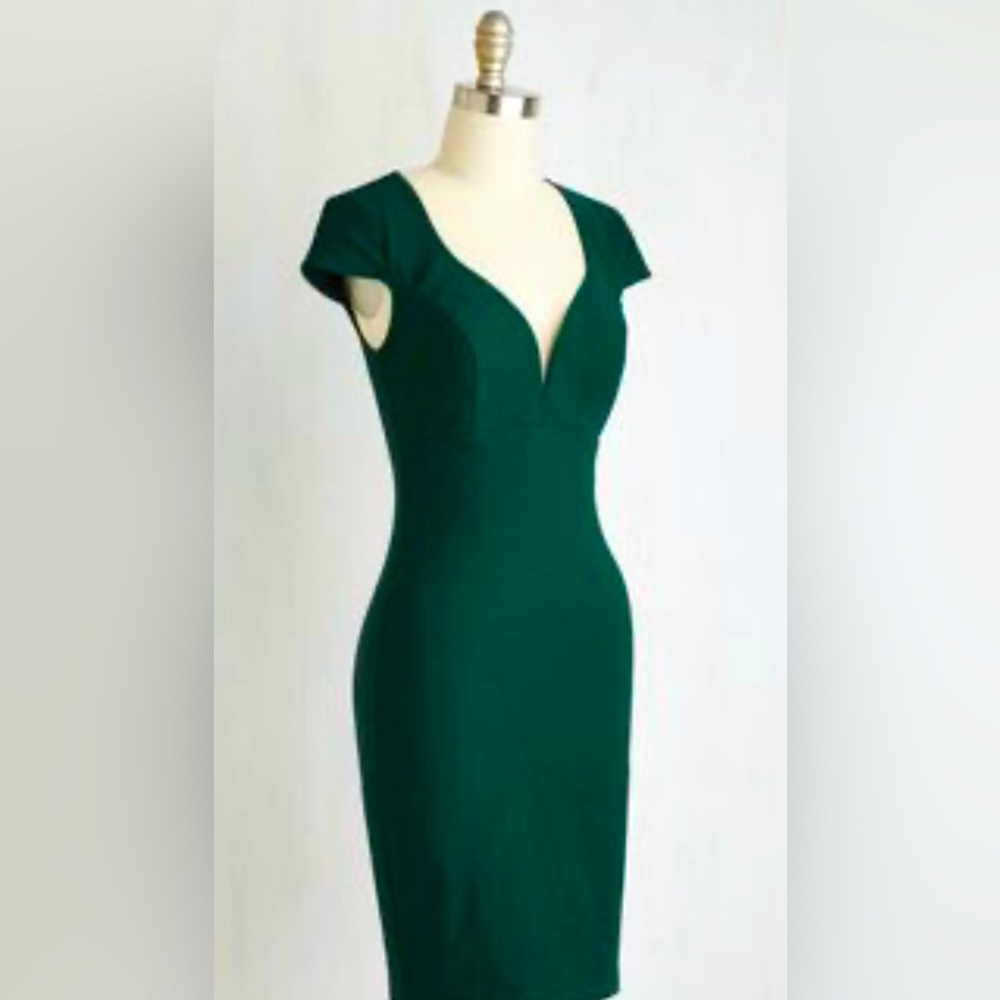 ModCloth Dark Green Sheath Cocktail Dress Size XL